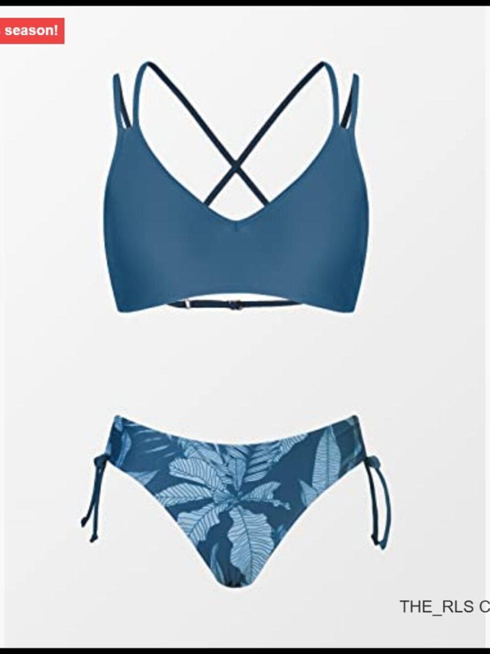 Two Piece Bikini Set with Criss Cross Back and Double Spaghetti Straps - Picture 5 of 7